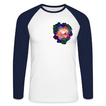 Final Fantasy Segellschiff - Unisex Baseballshirt langarm - Weiß/Navy - Vorne - Nik (191cm)