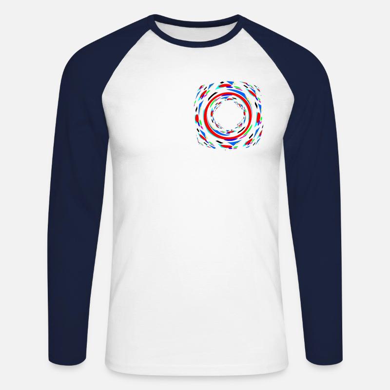Bunte Spiralen - - Unisex Baseballshirt langarm - Weiß/Navy
