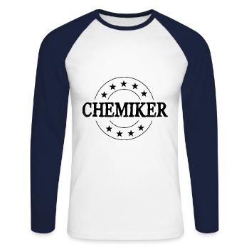 Chemiker Beruf - Unisex Baseballshirt langarm - Weiß/Navy - Vorne - Nik (191cm)