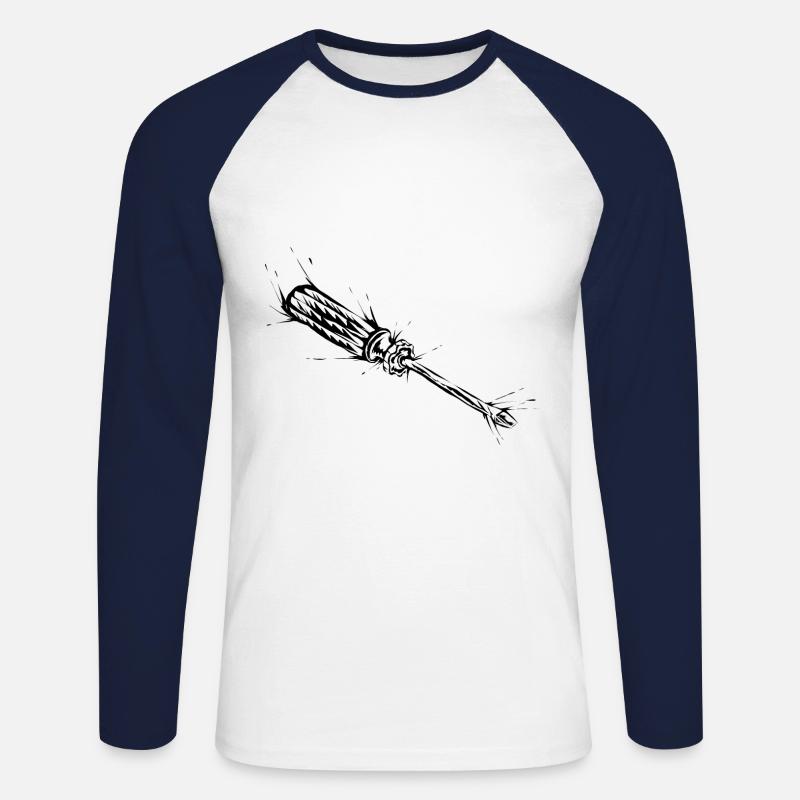 Handwerker Schraubenzieher - Unisex Baseballshirt langarm - Weiß/Navy