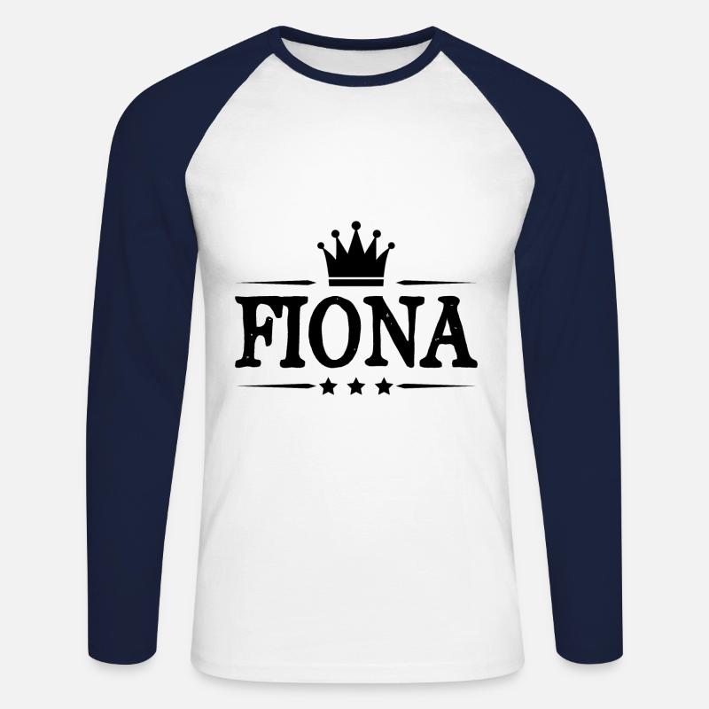 Fiona - Unisex Baseballshirt langarm - Weiß/Navy
