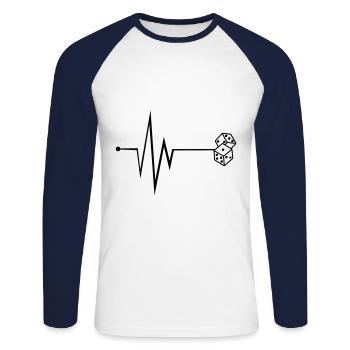 Dice Casino Pulse - T-shirt baseball manches longues Homme - blanc/marine - Devant - Nik (191cm)