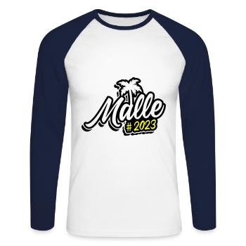 Malle 2023 Palier - T-shirt baseball manches longues Homme - blanc/marine - Devant - Nik (191cm)