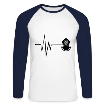 Diving Helmet Diving Pulse - Unisex Long Sleeve Baseball T-Shirt - white/navy - Front - Nik (191cm)