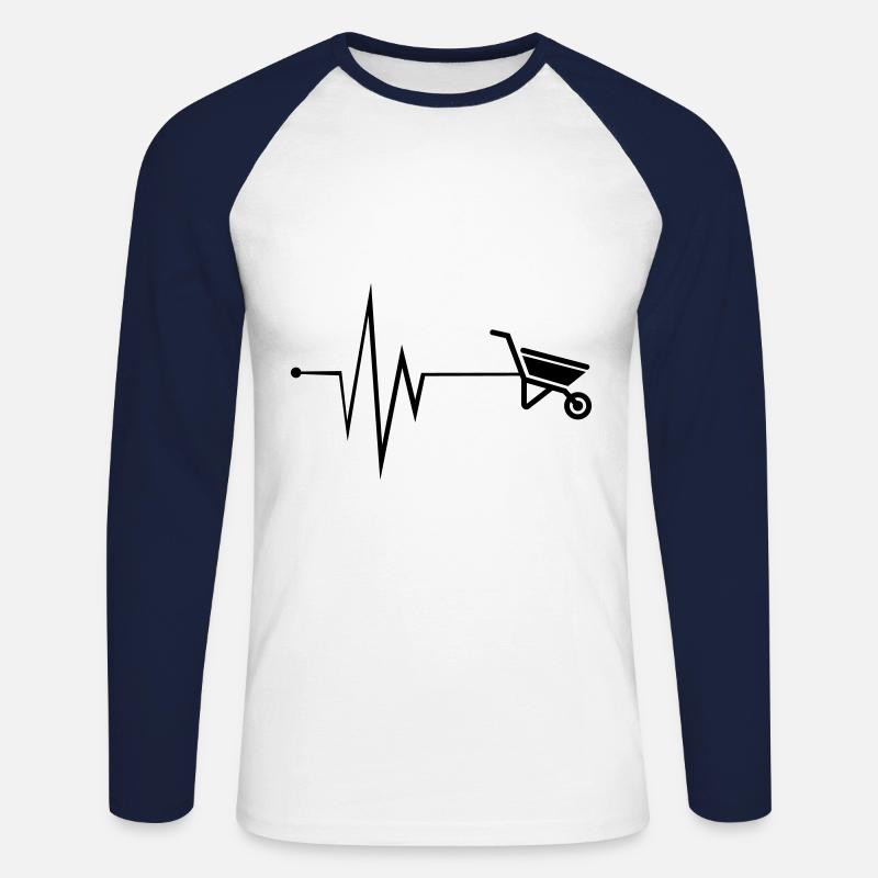 Schubkarre Puls - Unisex Baseballshirt langarm - Weiß/Navy