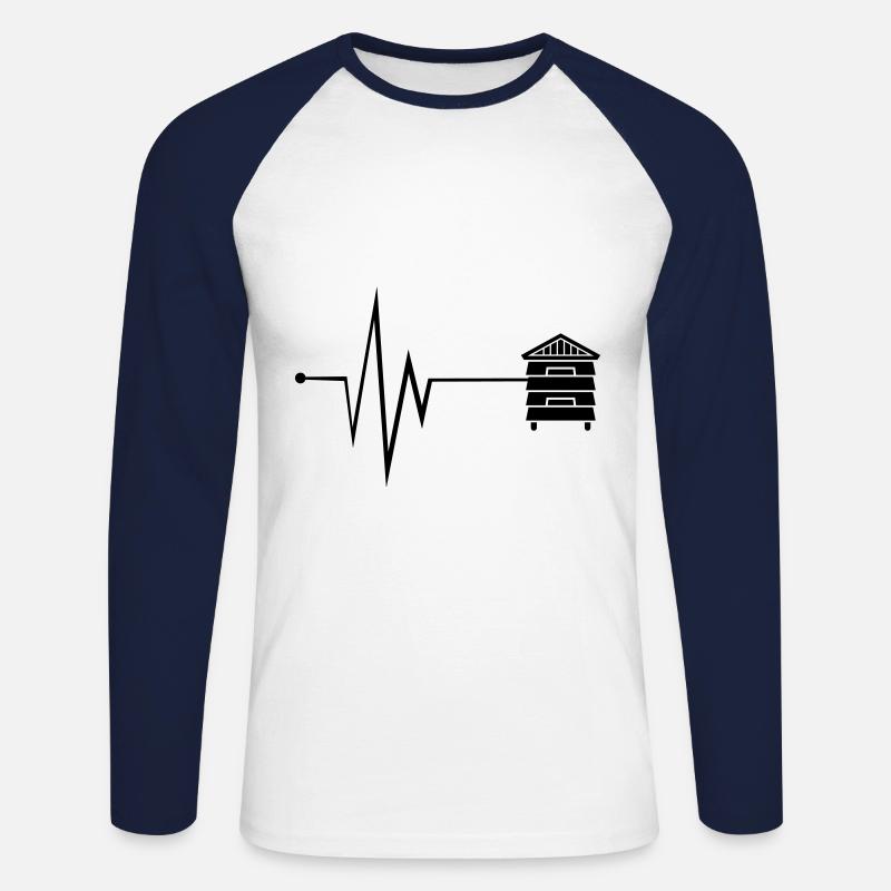 Honig Puls - Unisex Baseballshirt langarm - Weiß/Navy