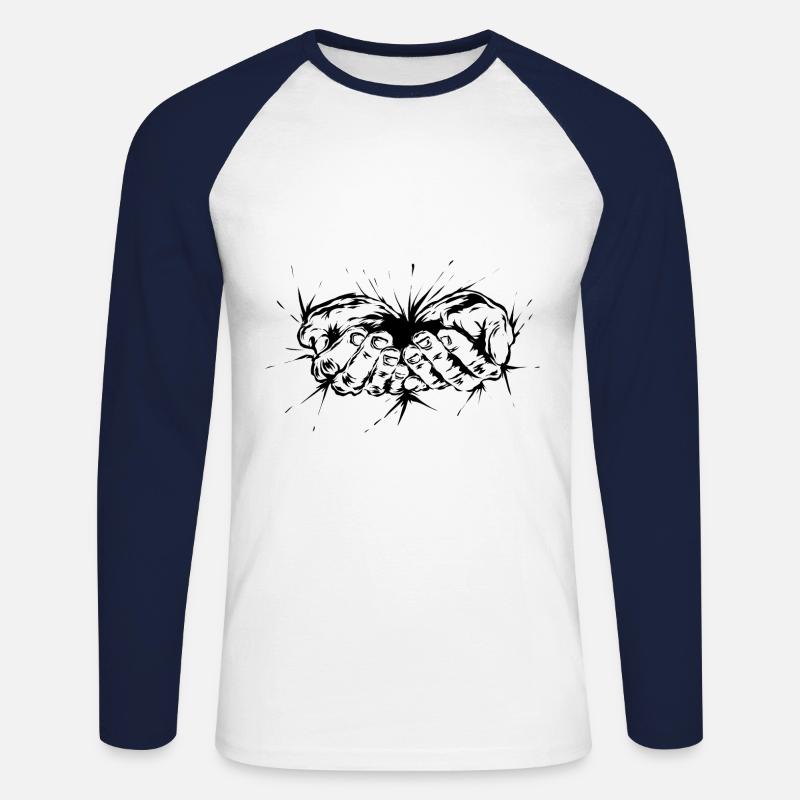 Armut - Unisex Baseballshirt langarm - Weiß/Navy