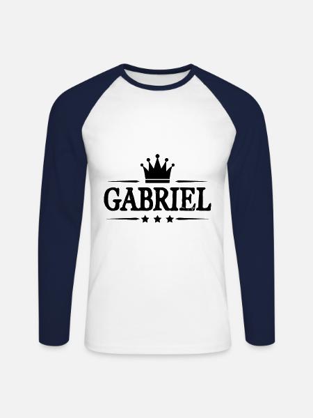 Gabriel - Unisex Long Sleeve Baseball T-Shirt - white/navy