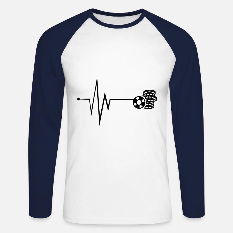 Poker Chip Puls - Unisex Baseballshirt langarm - Weiß/Navy