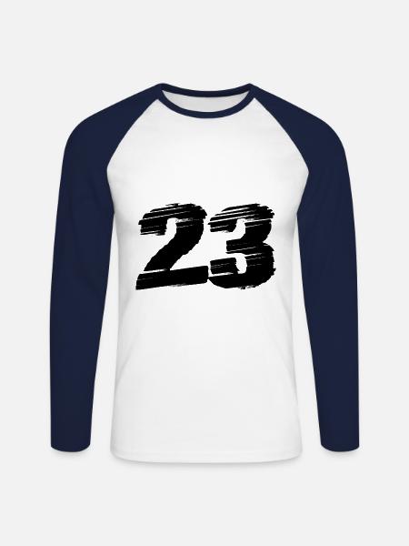23 Number jersey - Unisex Long Sleeve Baseball T-Shirt - white/navy