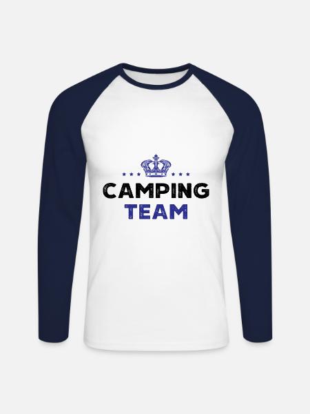 Camping Team - Unisex Long Sleeve Baseball T-Shirt - white/navy