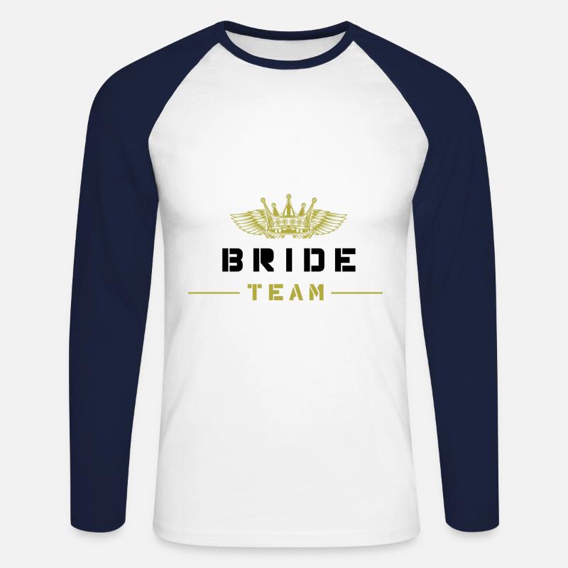 Bride Team - Unisex Baseballshirt langarm - Weiß/Navy