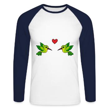 Colibri Comic Couple amour - T-shirt baseball manches longues Homme - blanc/marine - Devant - Nik (191cm)