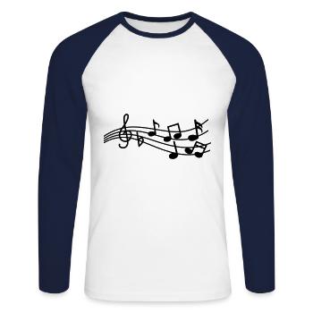 Musical notes sign - Unisex Long Sleeve Baseball T-Shirt - white/navy - Front - Nik (191cm)