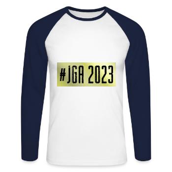 Jga 2023 Junggesellenabschied - Unisex Baseballshirt langarm - Weiß/Navy - Vorne - Nik (191cm)