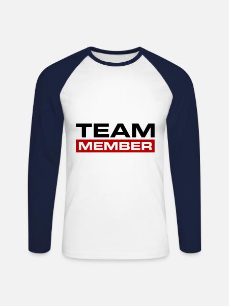 Team Member - Unisex Long Sleeve Baseball T-Shirt - white/navy