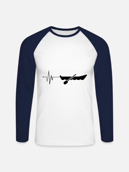 boot symbol pulse - Unisex Long Sleeve Baseball T-Shirt - white/navy