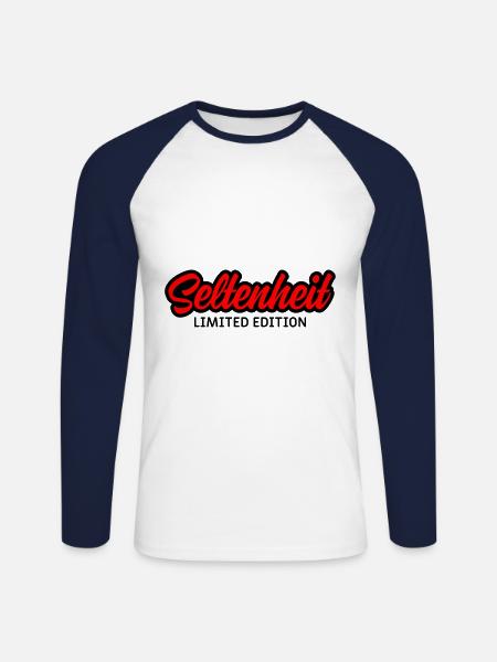 Seltenheit Limited Edition - Unisex Baseballshirt langarm - Weiß/Navy