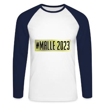 Malle 2023 - Unisex Long Sleeve Baseball T-Shirt - white/navy - Front - Nik (191cm)