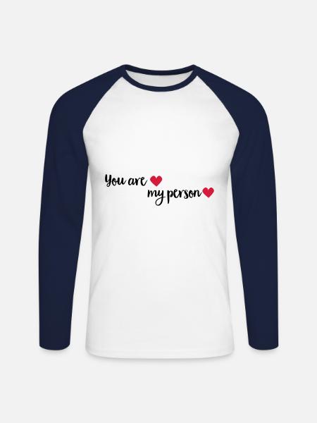 myperson - Unisex Long Sleeve Baseball T-Shirt - white/navy