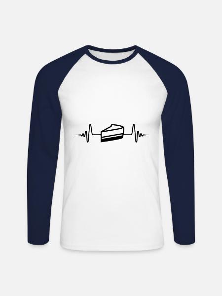 Cake cheesecake pulse - Unisex Long Sleeve Baseball T-Shirt - white/navy