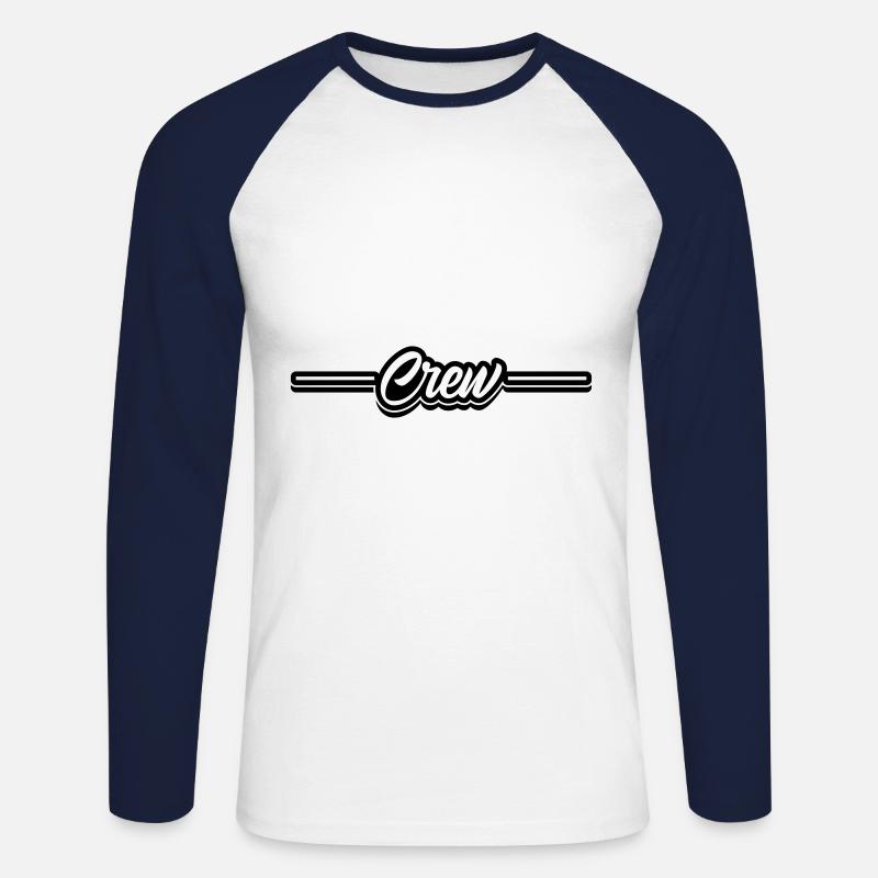Crew Design - Unisex Baseballshirt langarm - Weiß/Navy