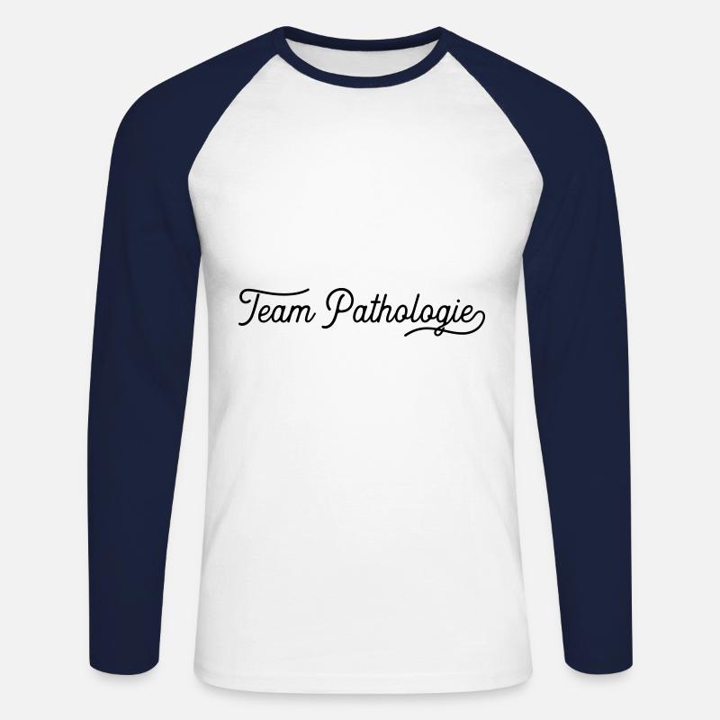 team patho - Unisex Baseballshirt langarm - Weiß/Navy