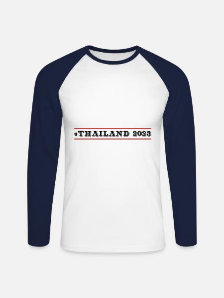 Thaïlande 2023 - T-shirt baseball manches longues Homme - blanc/marine