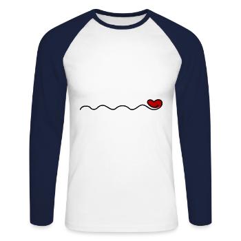 heart ornaments - Unisex Long Sleeve Baseball T-Shirt - white/navy - Front - Nik (191cm)