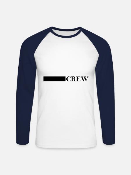 Conception de l’équipage - T-shirt baseball manches longues Homme - blanc/marine