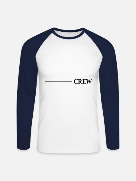 Conception de l’équipage - T-shirt baseball manches longues Homme - blanc/marine