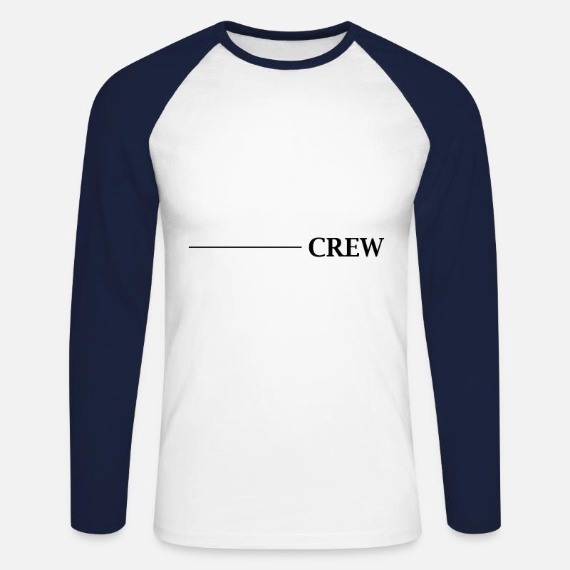 Crew Design - Unisex Baseballshirt langarm - Weiß/Navy