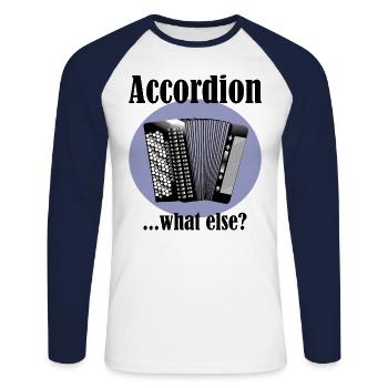 Accordion what else - T-shirt baseball manches longues Homme - blanc/marine - Devant - Nik (191cm)