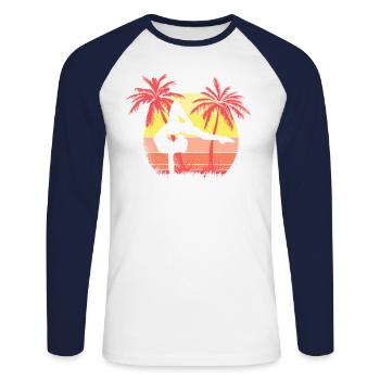 Gimnasta Mujer Sunset Sunset 80 - T-shirt baseball manches longues Homme - blanc/marine - Devant - Nik (191cm)