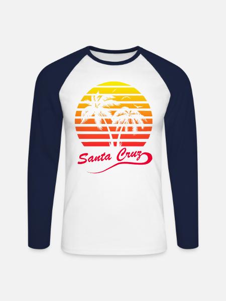Santa Cruz - Unisex Baseballshirt langarm - Weiß/Navy