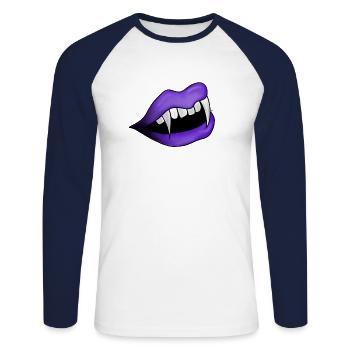 Vampire - Unisex Long Sleeve Baseball T-Shirt - white/navy - Front - Nik (191cm)