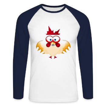 Coq coq - T-shirt baseball manches longues Homme - blanc/marine - Devant - Nik (191cm)
