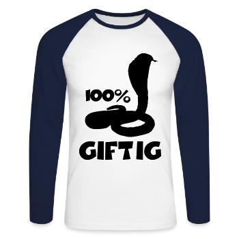 schlange giftig spruch - Unisex Baseballshirt langarm - Weiß/Navy - Vorne - Nik (191cm)