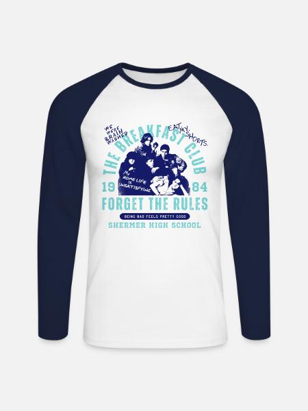 The Breakfast Club Forget The Rules - Mannen baseballshirt lange mouw - wit/navy