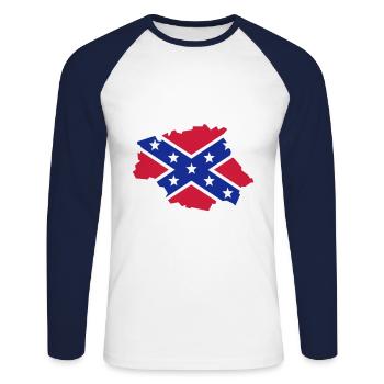gerslibre - T-shirt baseball manches longues Homme - blanc/marine - Devant - Nik (191cm)