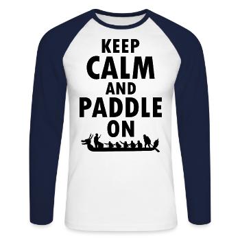 Drachenboot Racing Crew Paddlers Wassersport - Unisex Baseballshirt langarm - Weiß/Navy - Vorne - Nik (191cm)