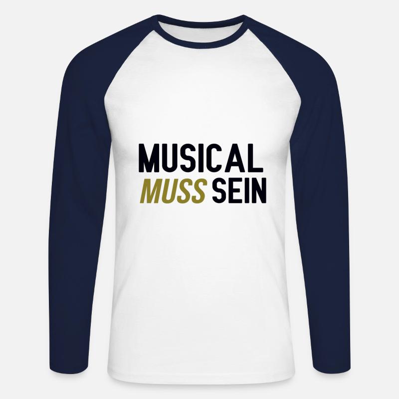 Musical muss sein - Unisex Baseballshirt langarm - Weiß/Navy