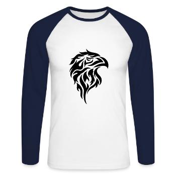 Falcon bird of prey falcon tribel - Unisex Long Sleeve Baseball T-Shirt - white/navy - Front - Nik (191cm)