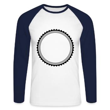 emblème du cercle - T-shirt baseball manches longues Homme - blanc/marine - Devant - Nik (191cm)