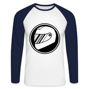 Racer helm racing - Unisex Long Sleeve Baseball T-Shirt - white/navy - Front - Nik (191cm)