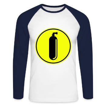 Oxygen Diving Circle - Unisex Long Sleeve Baseball T-Shirt - white/navy - Front - Nik (191cm)
