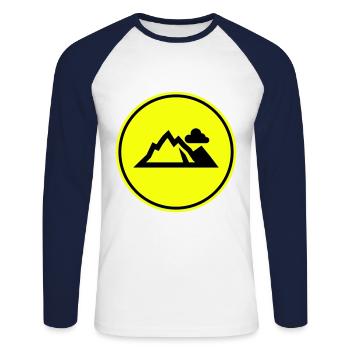 Berge Mountains Silhouette - Unisex Long Sleeve Baseball T-Shirt - white/navy - Front - Nik (191cm)