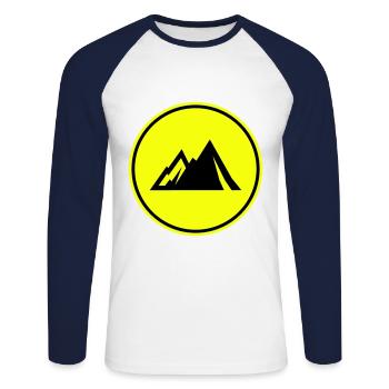 Berge Mountains icon - Unisex Baseballshirt langarm - Weiß/Navy - Vorne - Nik (191cm)