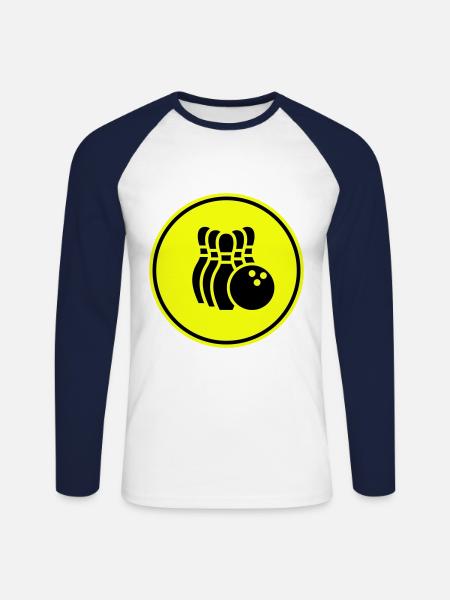 Cone Cone Icon - Unisex Long Sleeve Baseball T-Shirt - white/navy