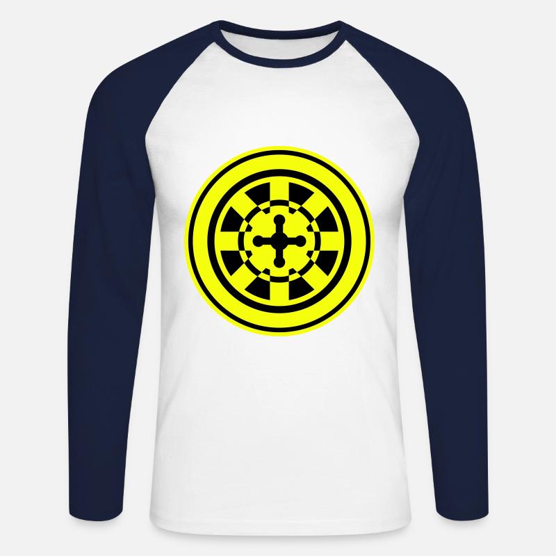 Roulette Icon Symbol - Unisex Baseballshirt langarm - Weiß/Navy